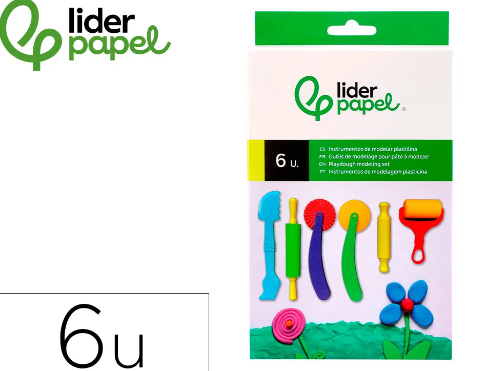 Ustensiles liderpapel pour pate a modeler set 6 pieces assorties