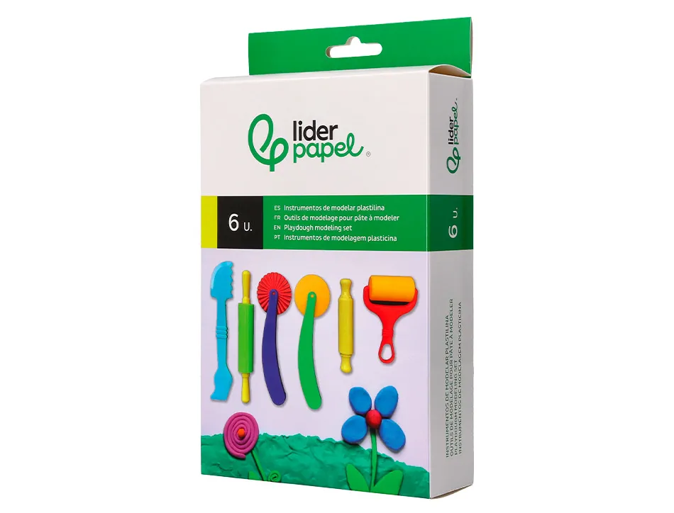 Ustensiles liderpapel pour pate a modeler set 6 pieces assorties