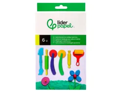 Ustensiles liderpapel pour pate a modeler set 6 pieces assorties