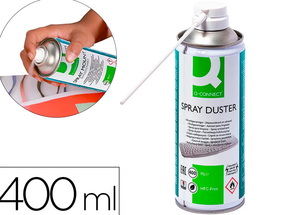 Vaporisateur q-connect dépoussiérant universel gaz sec sans hfc écologique aérosol 400ml