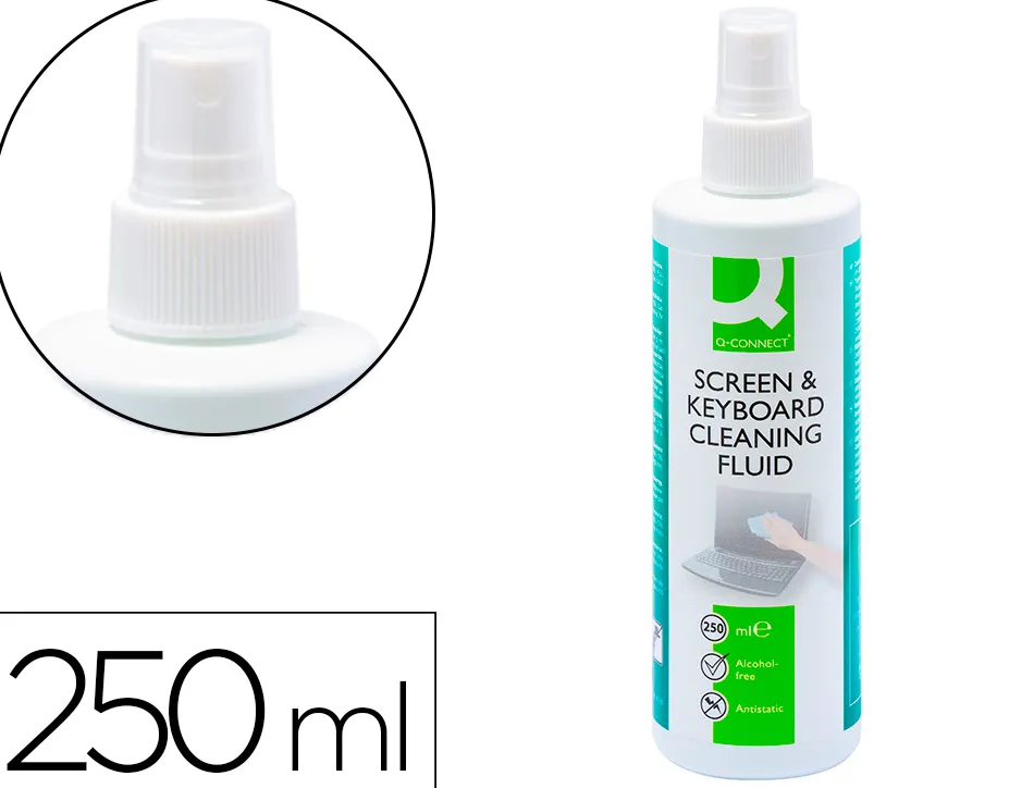 Vaporisateur q-connect nettoyant écrans sans solvants nocifs tous écrans nouvelle génération flacon 250ml