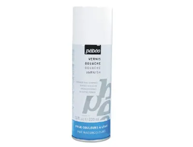 Vernis gouache pébéo aérosol acrylique non jaunissant aspect satiné éclat couleurs flacon 200ml