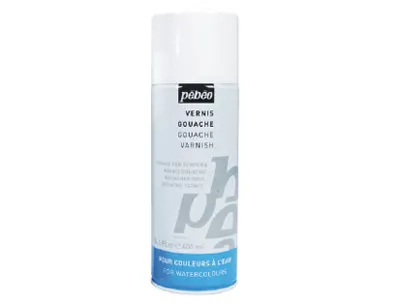 Vernis gouache pébéo aérosol acrylique non jaunissant aspect satiné éclat couleurs flacon 400ml