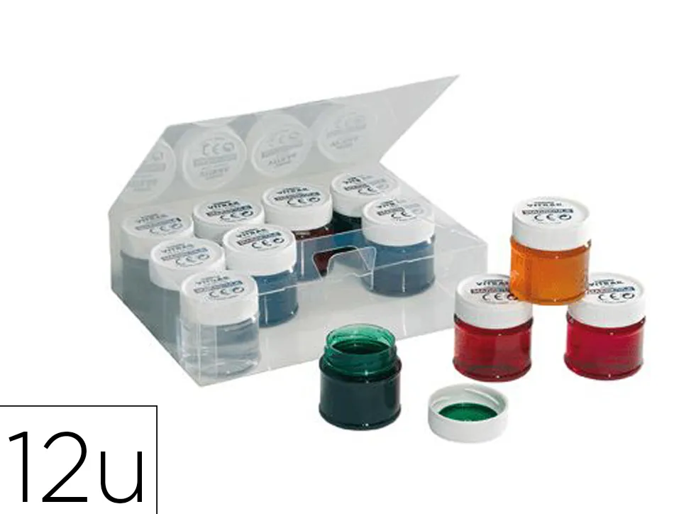 Vernis vitrail o'color 50ml base eau sans solvent coloris assortis coffret 12 unites