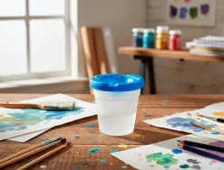 Verre rince pinceaux liderpapel en plastique 8x8,5 cm