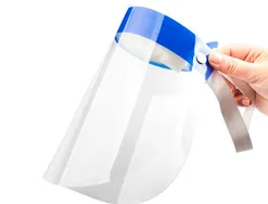 Visiere de protection amovible paperflow anti reflet anti buee lavable systeme de reglage 54/64cm lot 25 unites