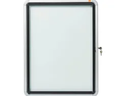 Vitrine affichage nobo extérieur fond métal magnétique façade verre serrure 4 feuilles a4 59,5x67x4,5cm