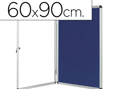 Vitrine affichage q-connect cadre aluminium intérieur fond feutrine serrure porte méthacrylate 9 feuilles a4 60x90cm