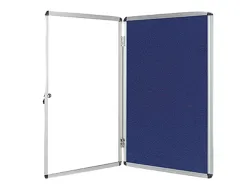 Vitrine affichage q-connect cadre aluminium intérieur fond feutrine serrure porte méthacrylate 12f a4 90x120cm