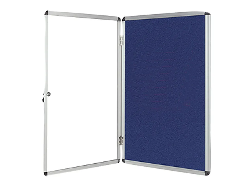 Vitrine affichage q-connect cadre aluminium intérieur fond feutrine serrure porte méthacrylate 12f a4 90x120cm