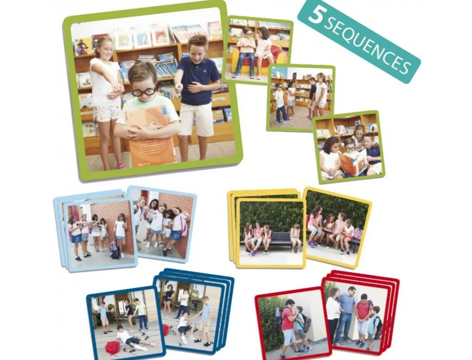 Vivre ensemble akros eduquer contre le harcelement milieu scolaire 5 sequences 20 cartes avec images reelles