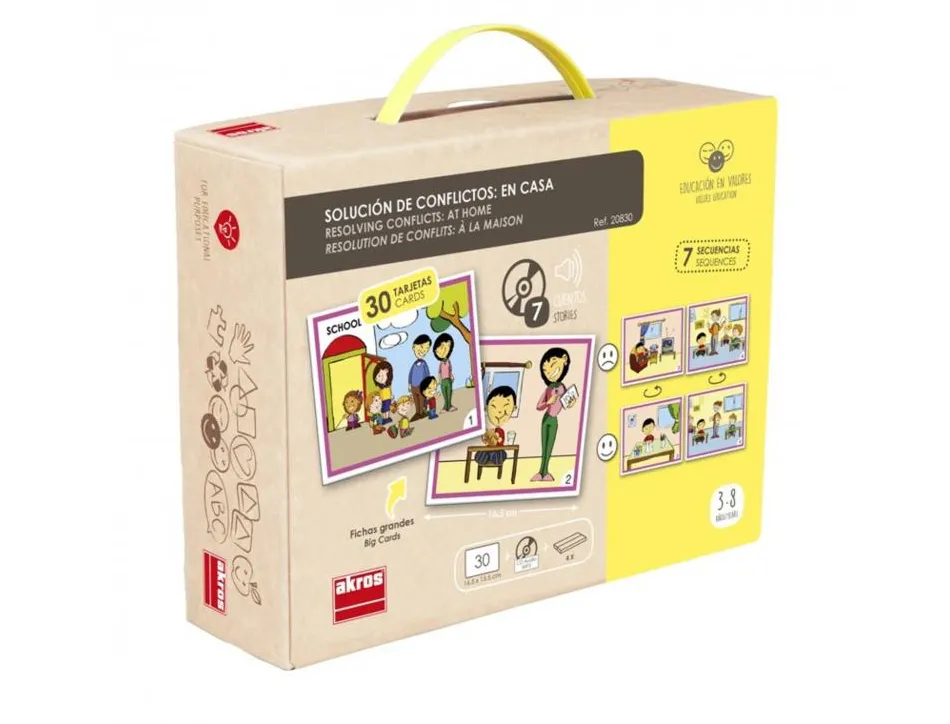 Vivre ensemble akros resoudre les conflits jeu de 7 histoire resolution de problemes 30 cartes 1 cd 1