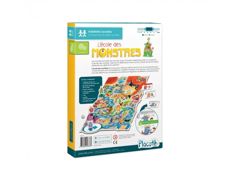 Vivre ensemble placote l ecole des monstres jeu ludique et educatif bons comportements et actions 2 a