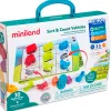 Voitures plastique miniland sort and count vehicles 10 activites plusieurs niveaux 36 pieces