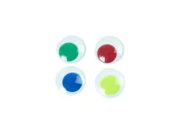 Yeux mobiles cleopatre ronds adhesifs sans cils diametre 28mm sachet de 20 unites