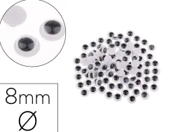 Yeux mobiles fontorpin adhesifs fluorescents 8mm creations artistiques animaux personnages sachet 40 unites