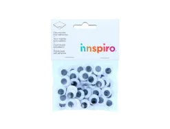 Yeux mobiles fontorpin ronds adhesifs diametre 15mm coloris noir sachet de 48 unites